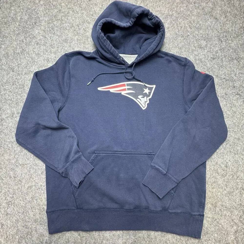 New England Patriots Hoodie Mens XL Blue NFL Football Nike Sweatshirt Logo